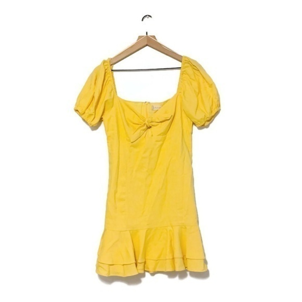 Altar’d State Yellow Short Puff Sleeve Mini Dress Women’s size Large 12